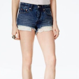 Free People Denim Cutoff Shorts With Lace 29